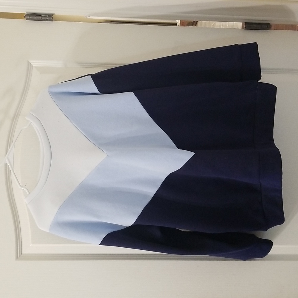 SHEIN Blue Chevron Sweatshirt and Jogger Set Size XL